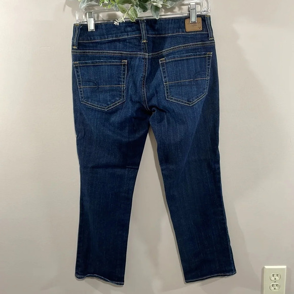 American Eagle Stretch Artist Crop Dark Wash Denim Jeans 6 - Picture 4 of 15